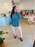 Polkadot Denim Blouse