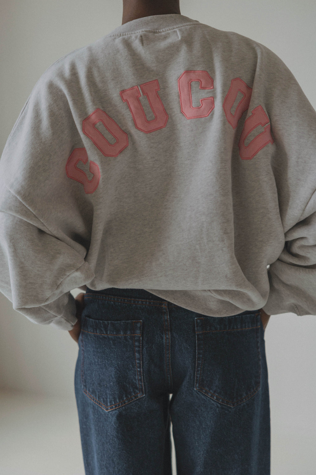 Joseph Sweater Light Grey With Pink Letters