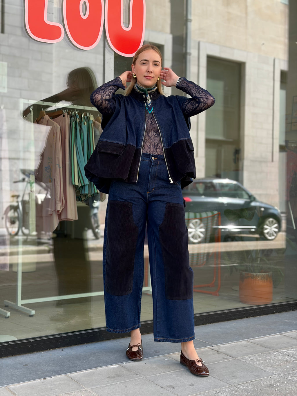 Alibana Navy Lace Top