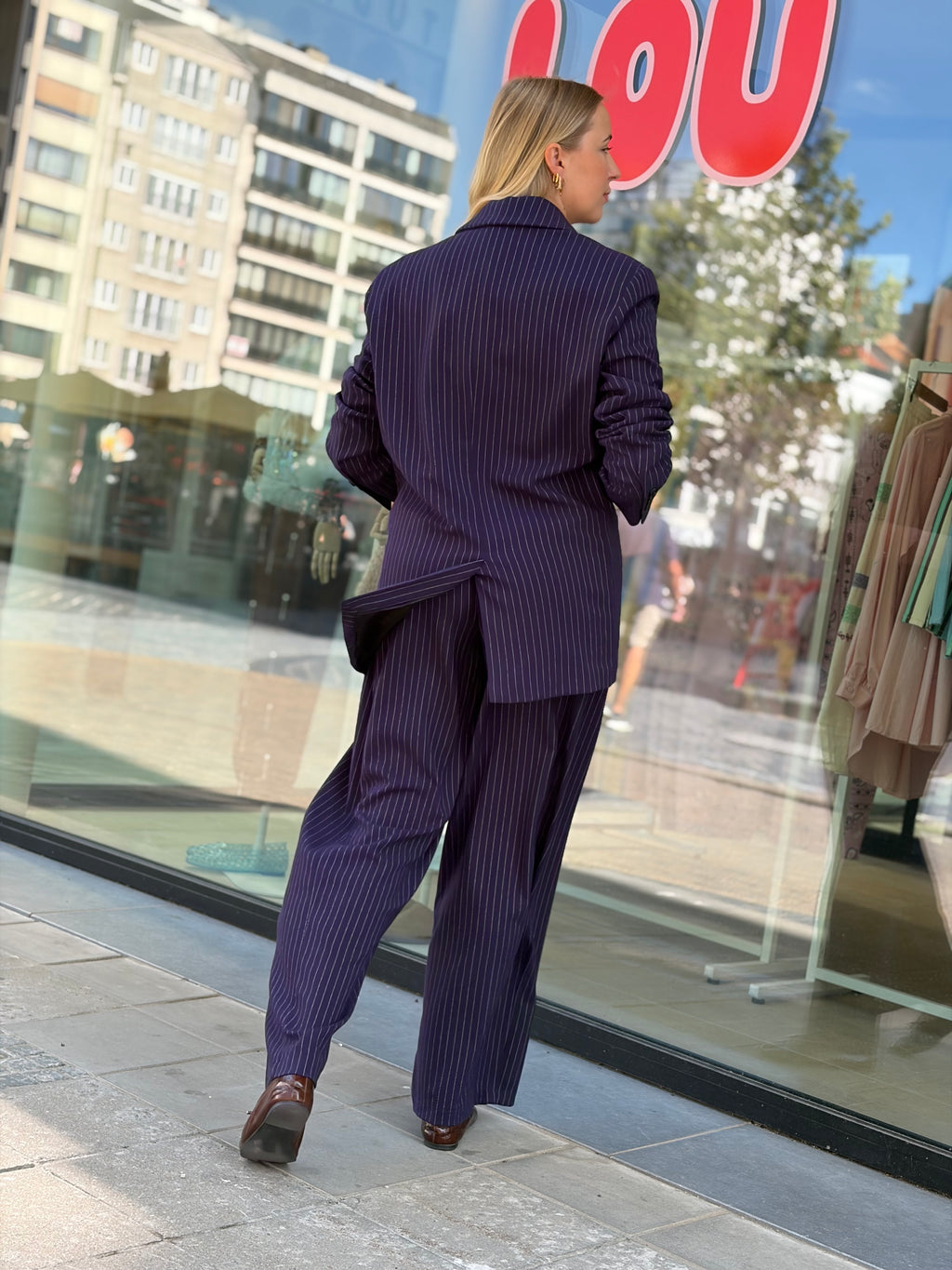 Blazer Striped Purple