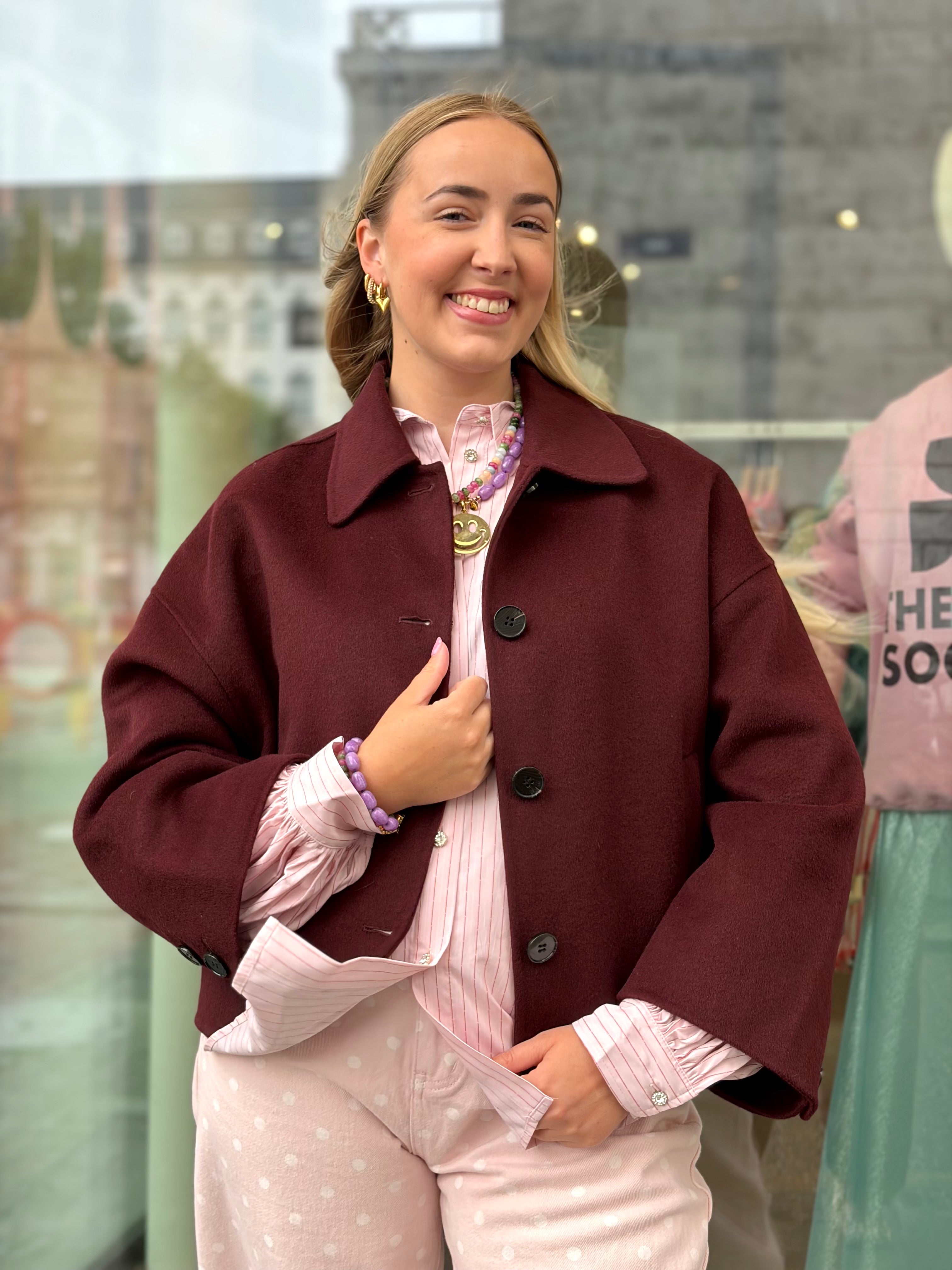 Wool Coat Burgundy