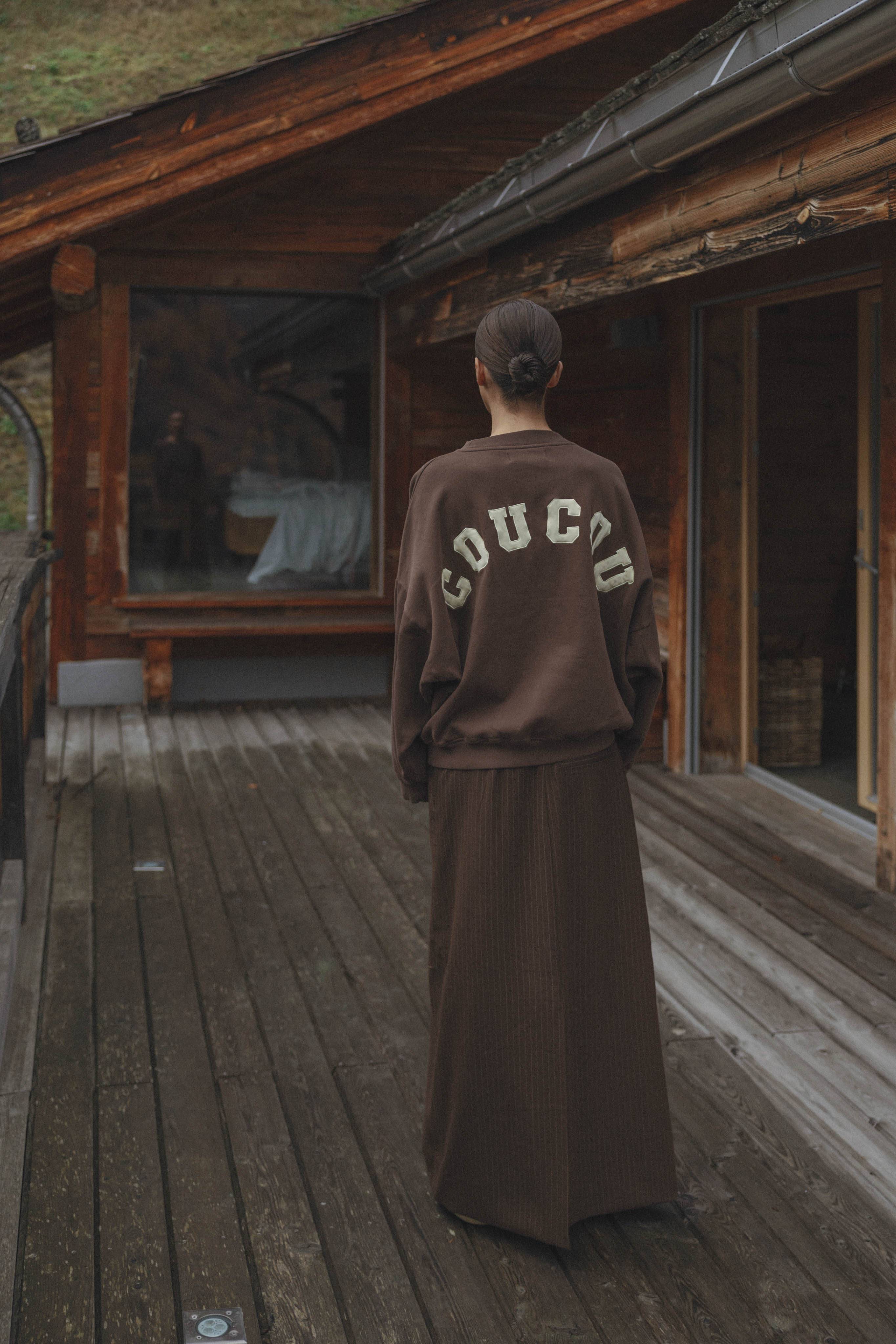 Joseph Sweater Brown With Yellow Letters