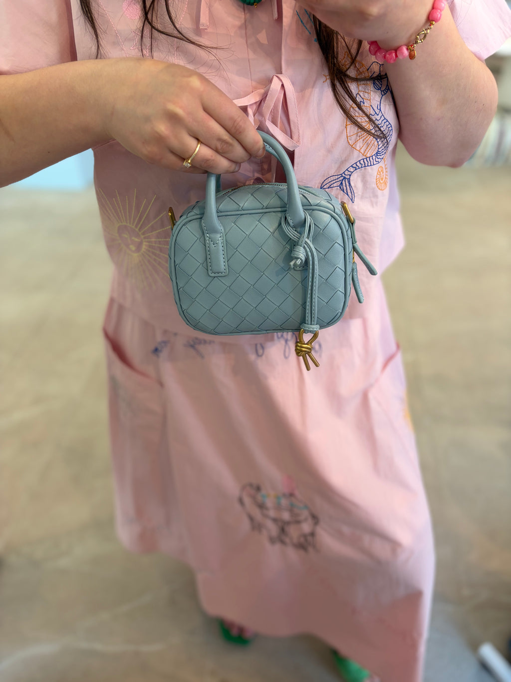 Mini PU Leather Bag Blue