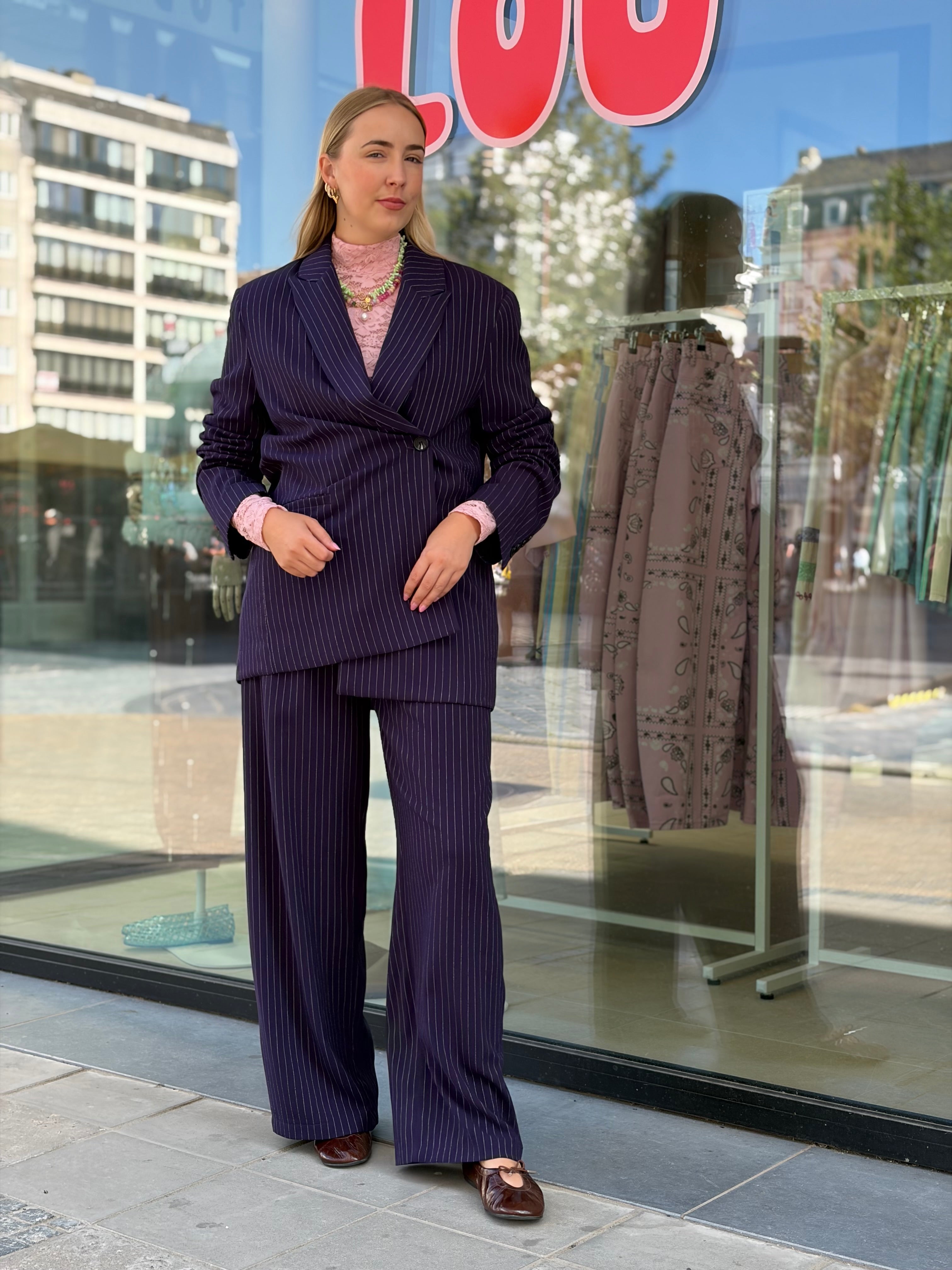 Blazer Striped Purple