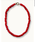 Flint Red White Pearls Necklace