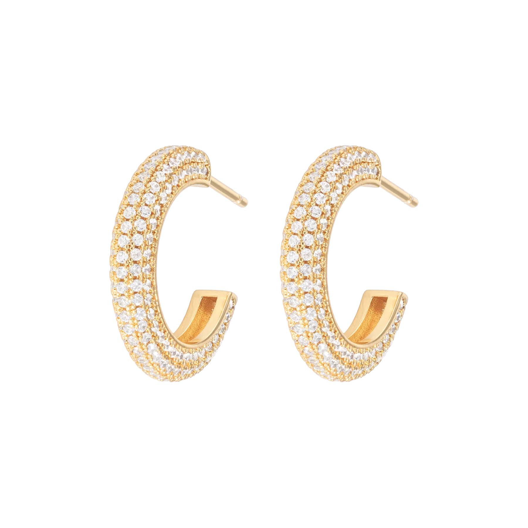Medium Chunky Hoops White