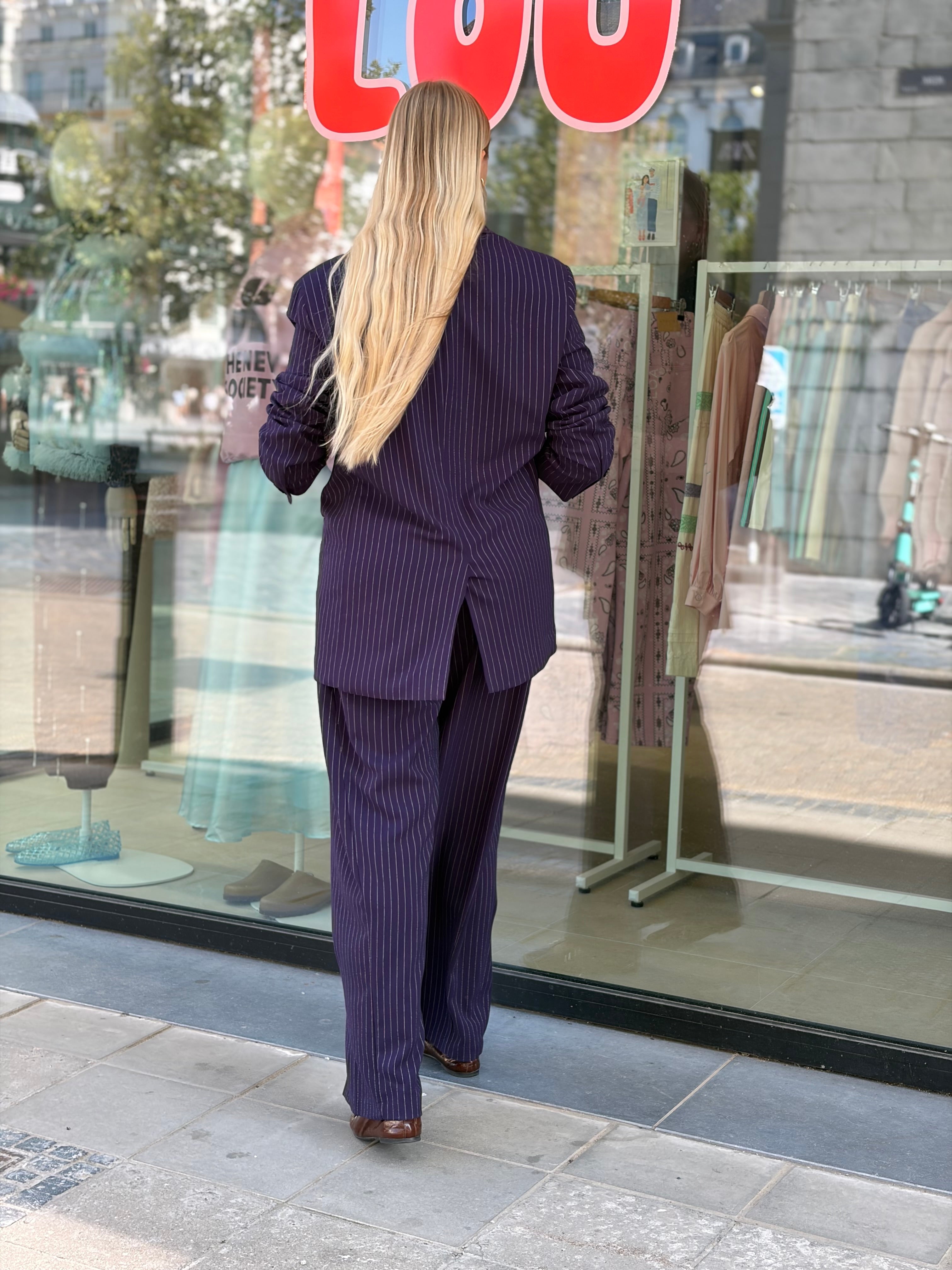 Blazer Striped Purple