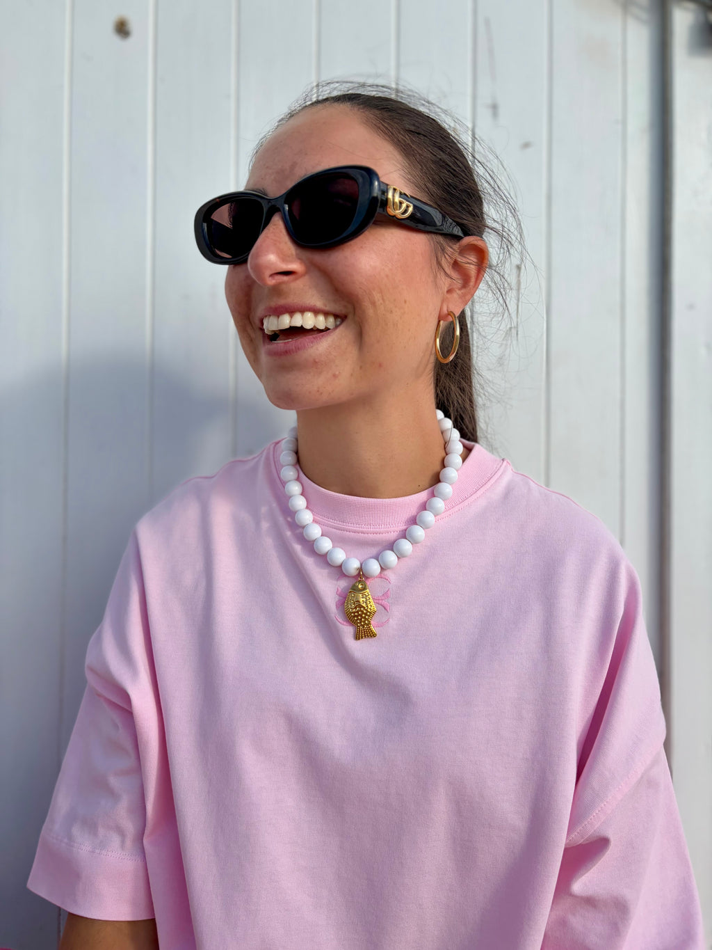 Fish White Necklace