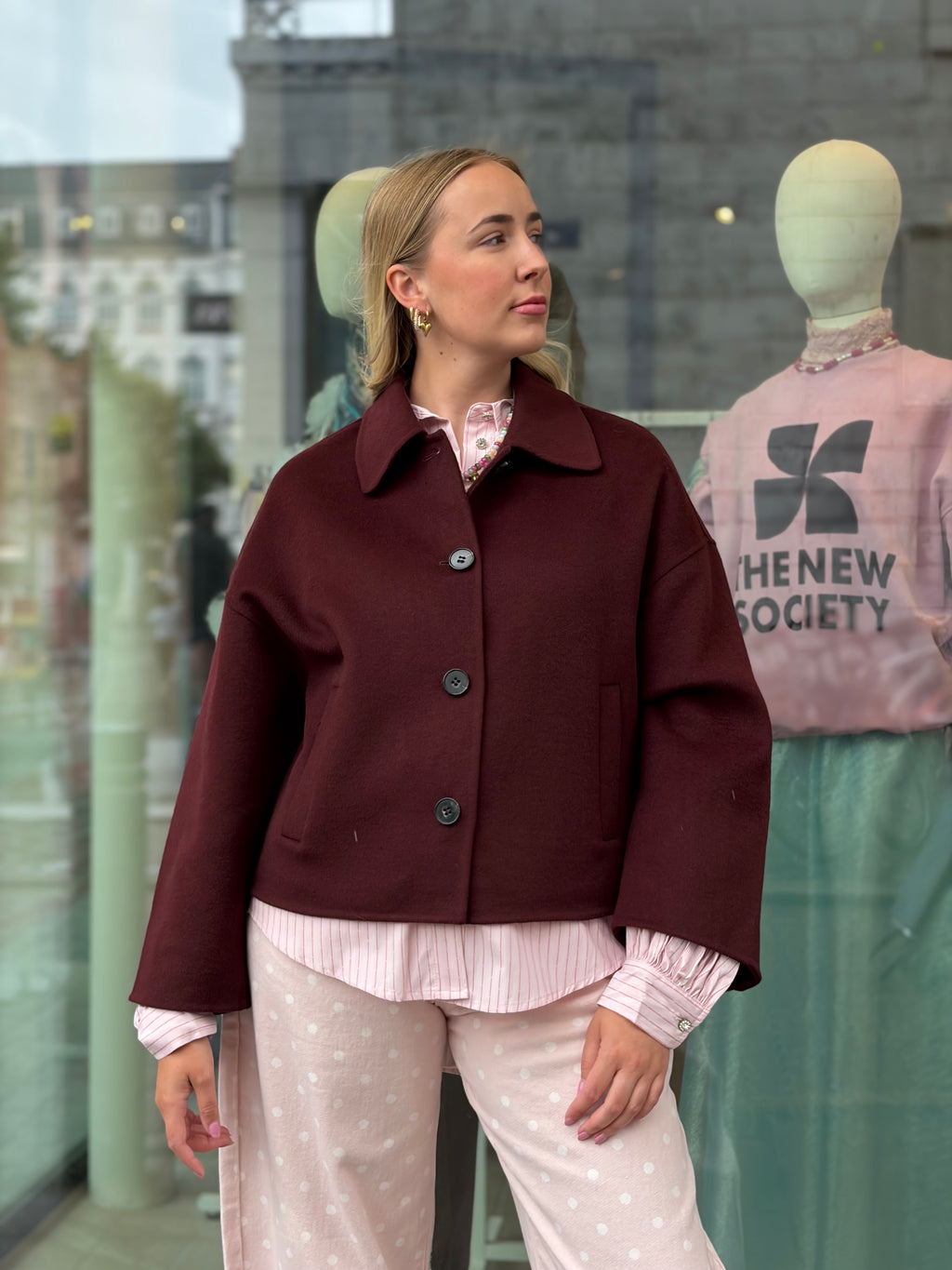 Wool Coat Burgundy
