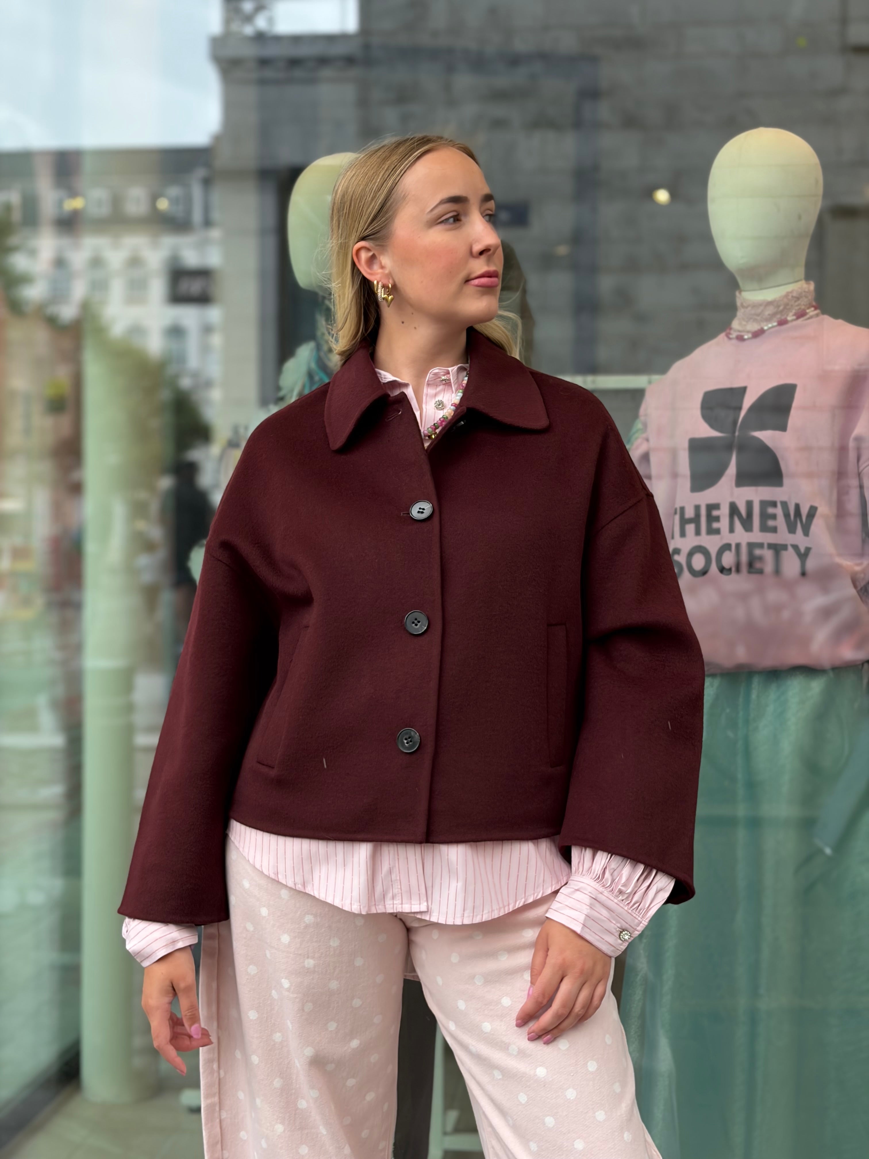 Wool Coat Burgundy