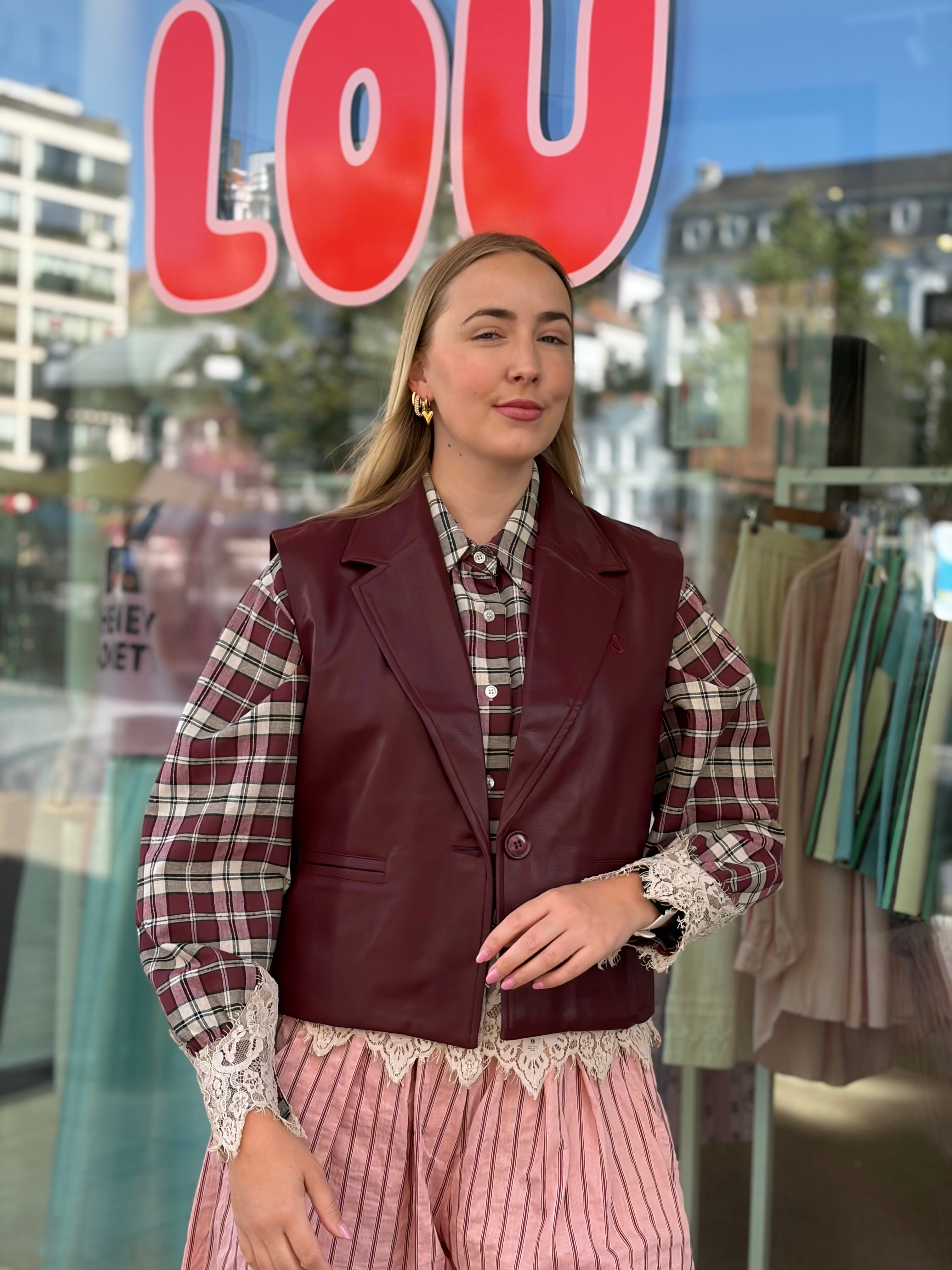 Charlene Faux Leather Jacket Bordeaux
