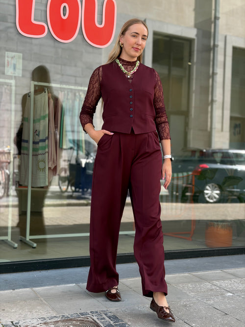 Alibana Burgundy Lace Top