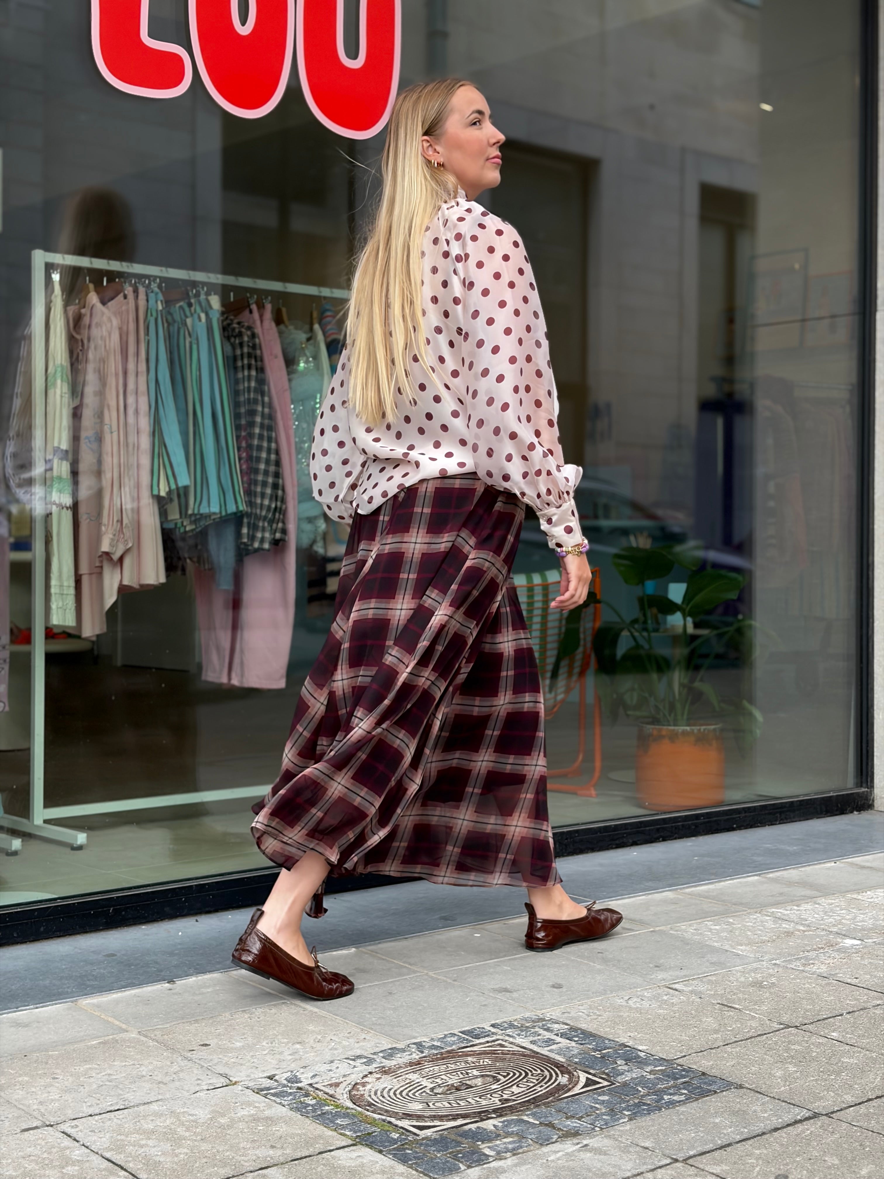 Ethelcras Shirt Bordeaux Dots