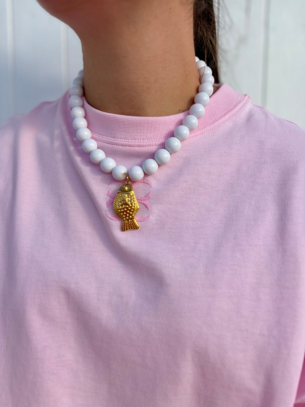 Fish White Necklace