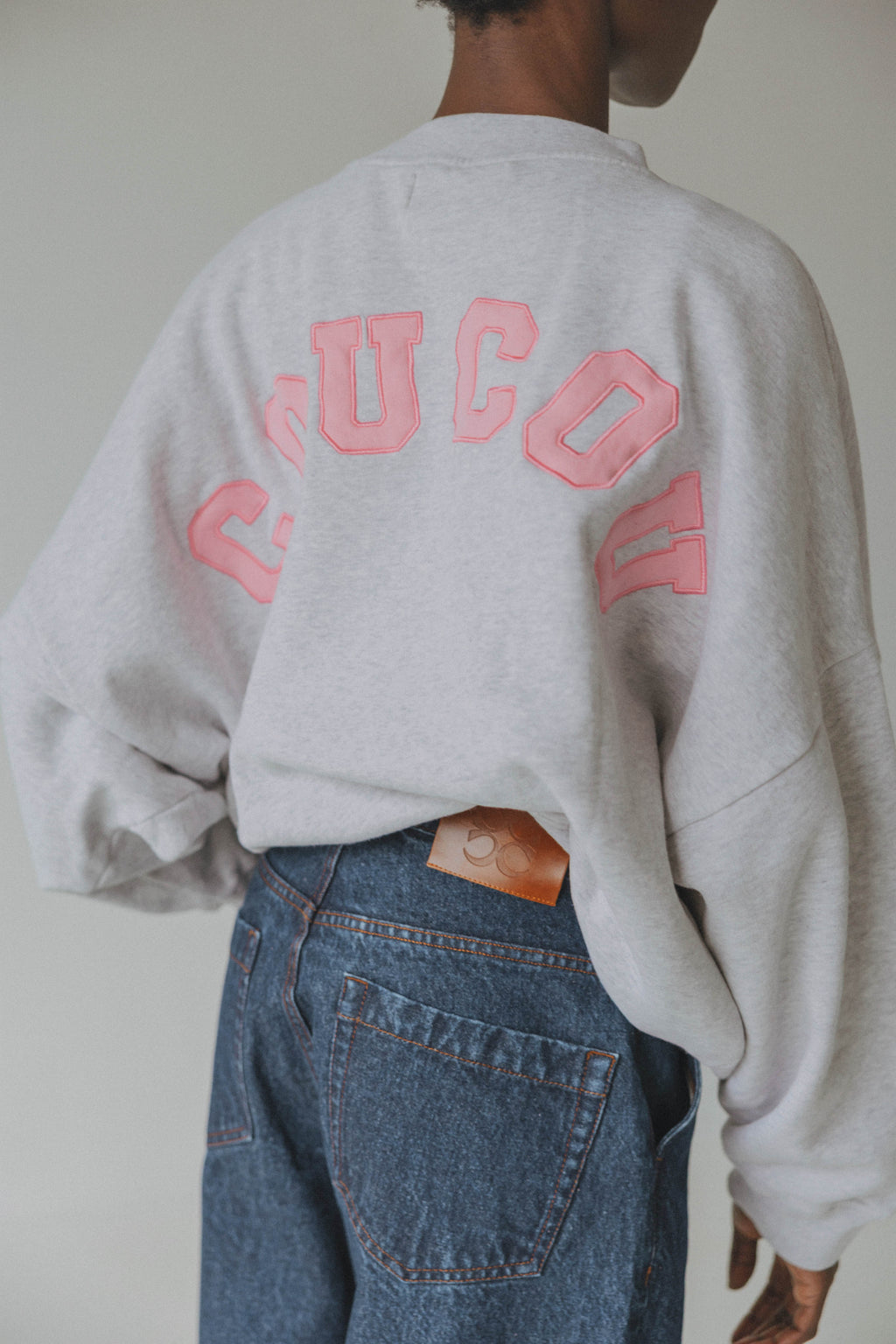 Joseph Sweater Light Grey With Pink Letters