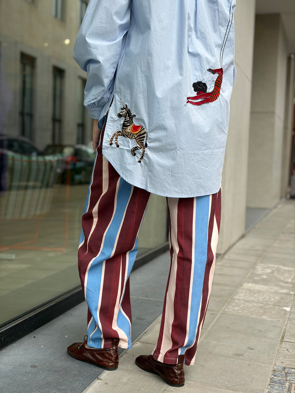 Burgundy Balloon Jeans