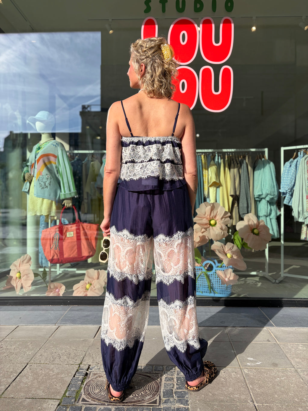 Satin Lace Pants