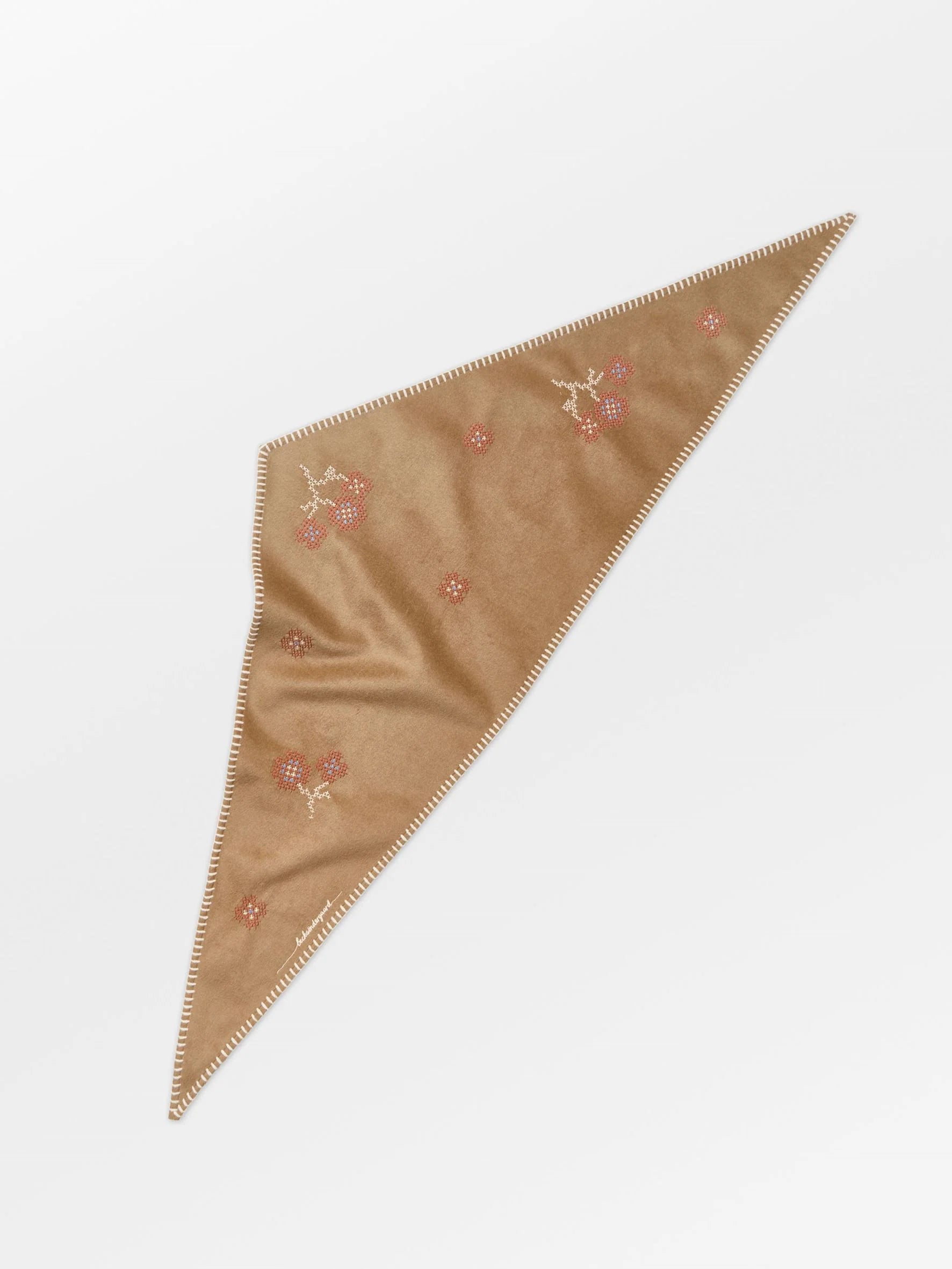 Flotile Triangle Scarf Wool Wood Thrush Brown