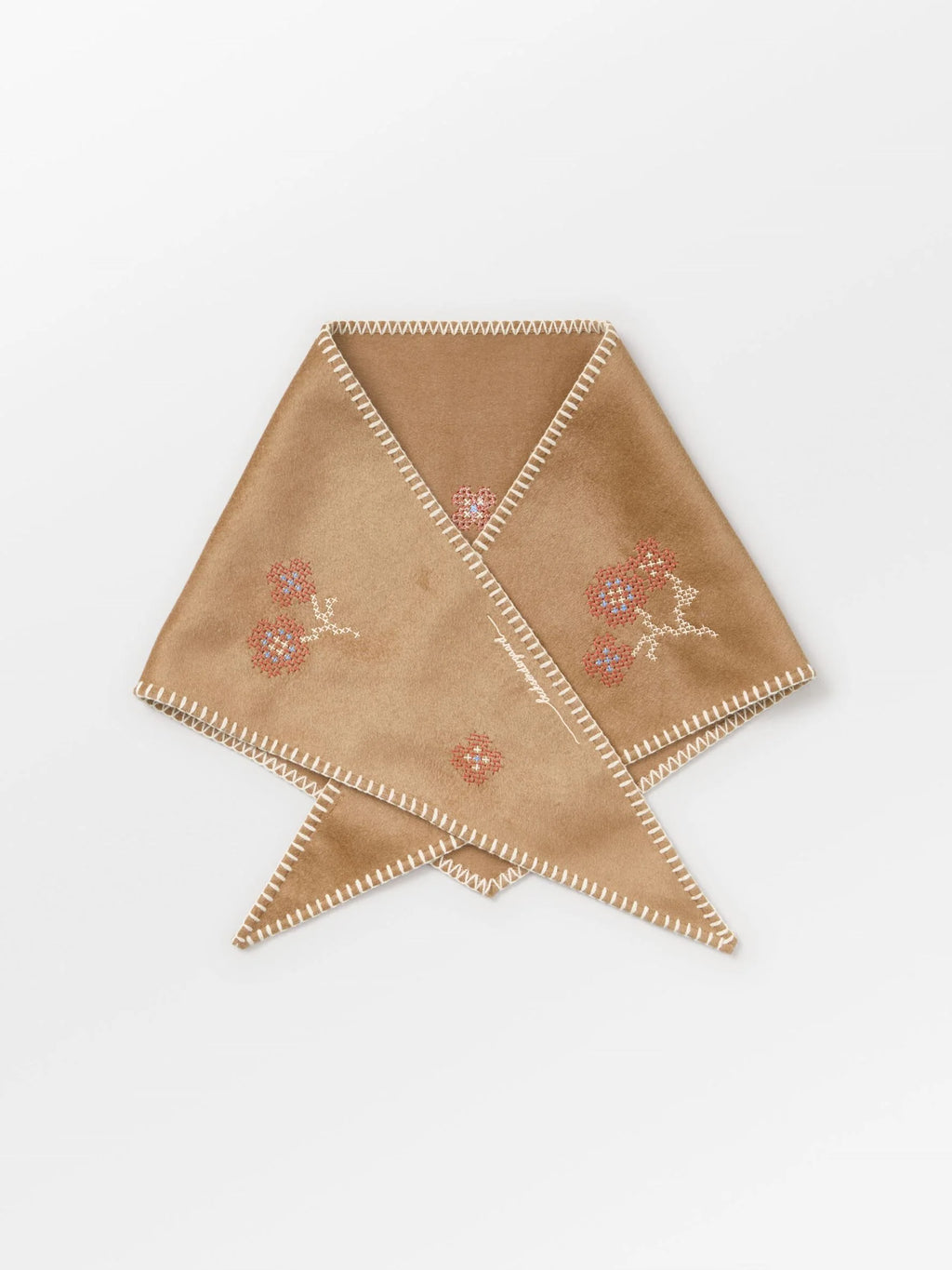 Flotile Triangle Scarf Wool Wood Thrush Brown